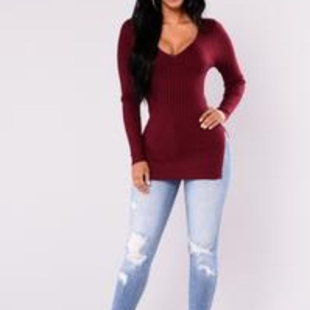SOLD V Neck Ribbed sweater
